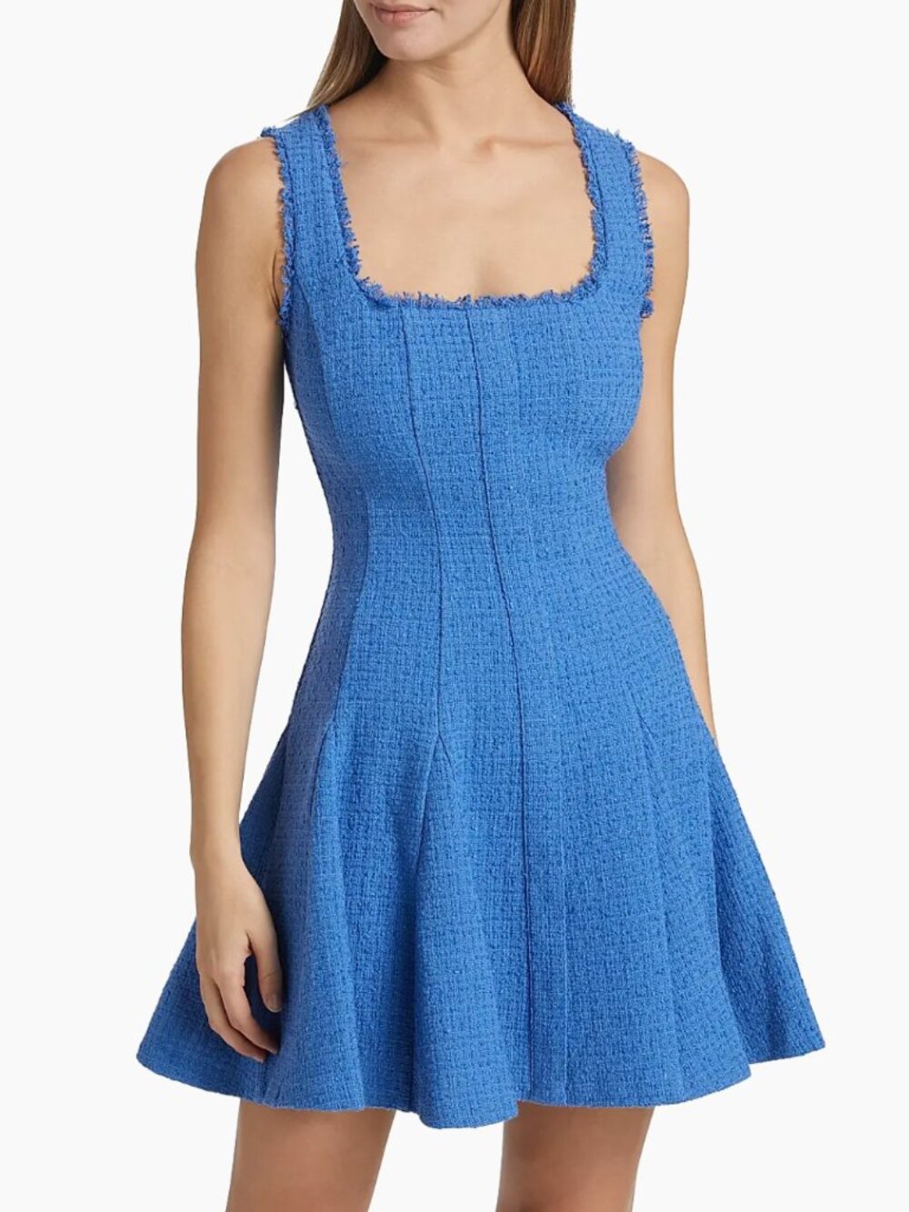 MILLY Juniper Boucle Square-Neck Mini Dress - Sz 2